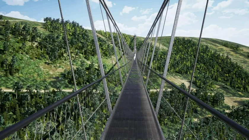 The suspension bridge in Dolní Morava will be the world's longest / photo via kudyznudy.cz