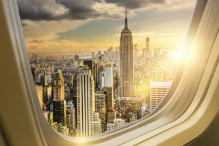 View of New York City from an airplane window. Photo: iStock / guvendemir