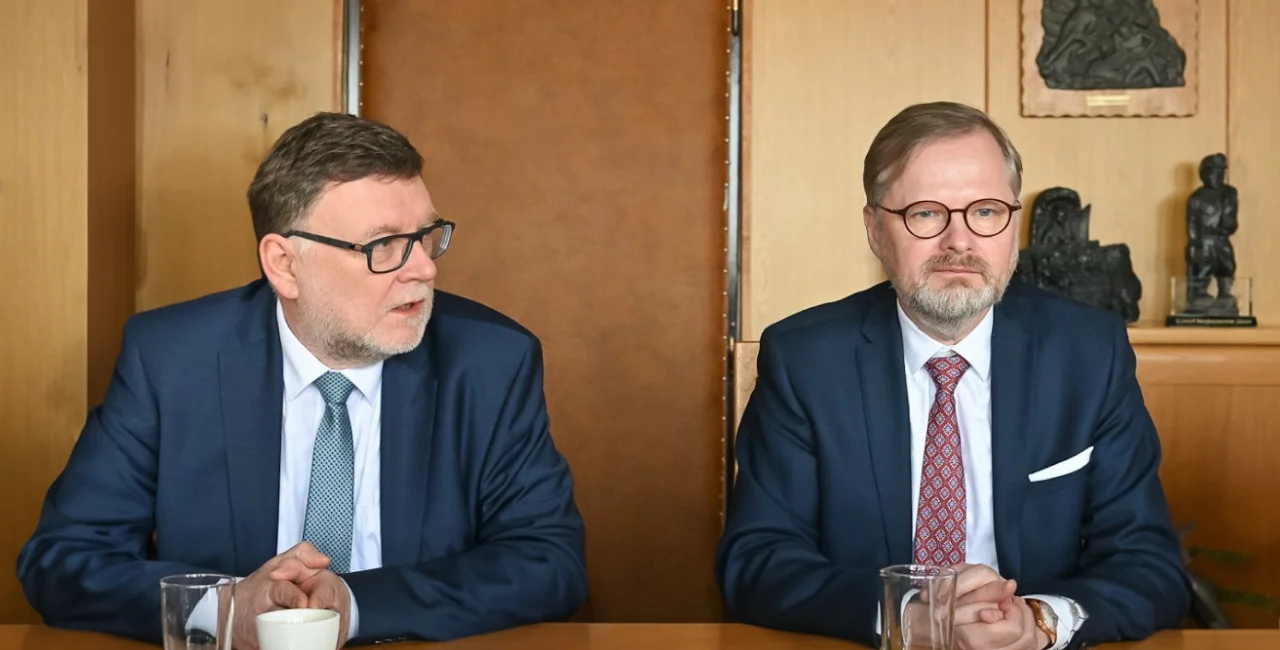 Photo of Finance Minister Zbyněk Stanjura and Prime Minister Petr Fiala via ODS