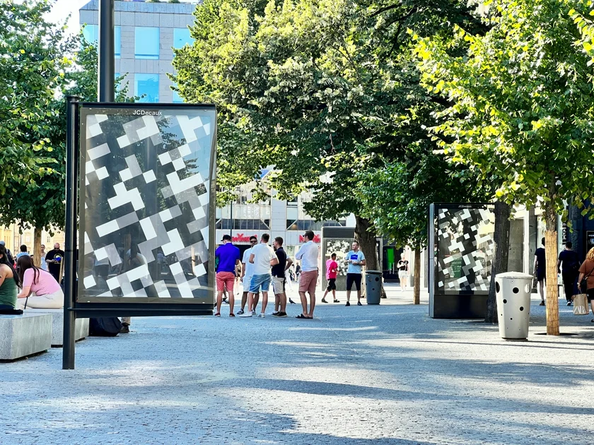 Prague street advertising with urban camouflage motif. Photo: Jason Pirodsky