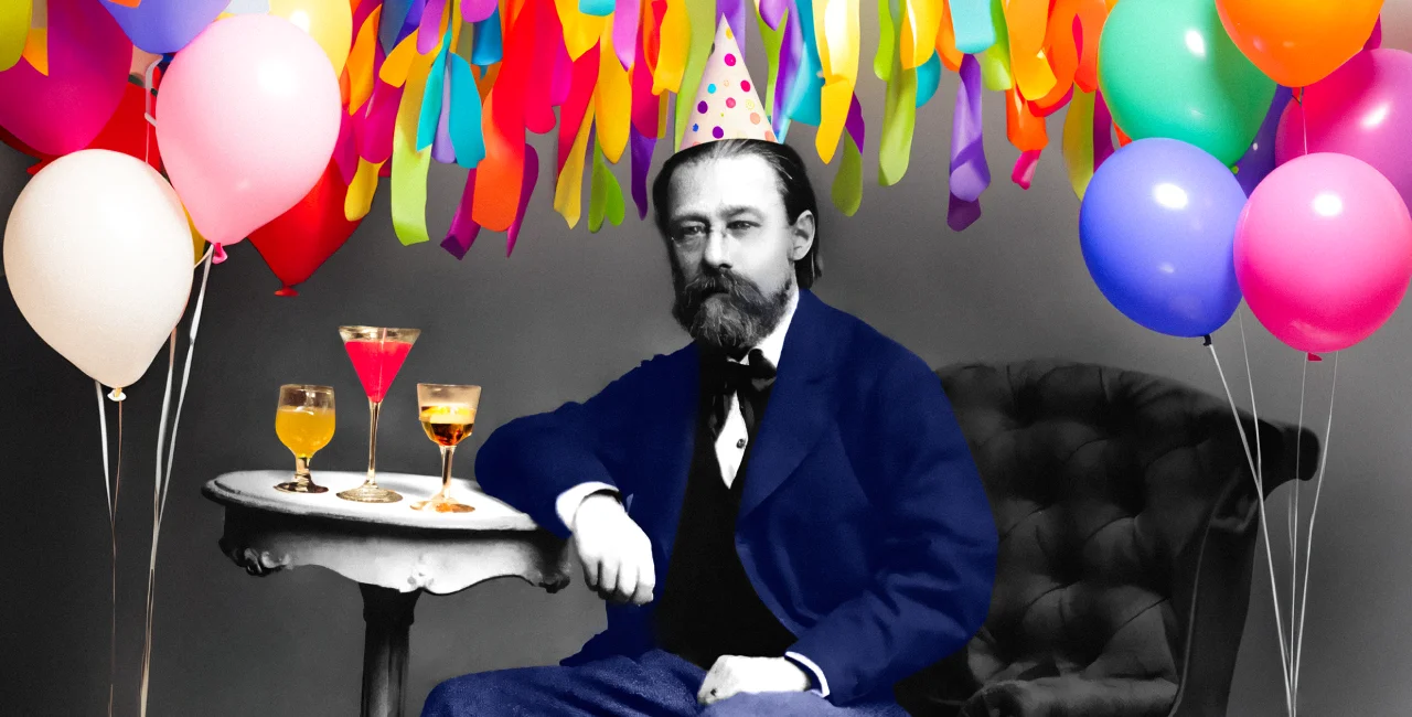 Photo of Bedrich Smetana (public domain); collage elements Generative Fill.
