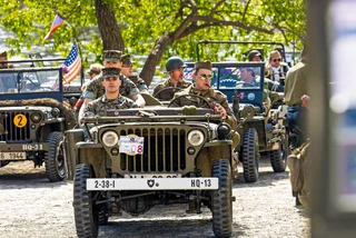 Freedom convoy marking end of World War II parades through Prague